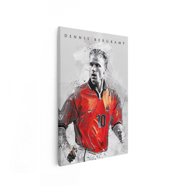 Canvas schilderij vooraanzicht Voetbalspeler Dennis Bergkamp bij Oranje