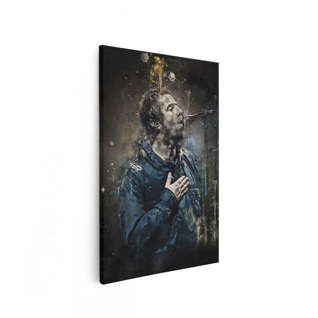 Canvas schilderij vooraanzicht Liam Gallagher op Olieverf