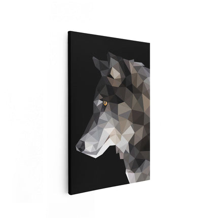 Canvas schilderij vooraanzicht Wolf in Geometrische Vormen