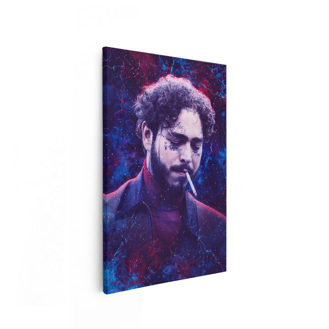 Canvas schilderij vooraanzicht Post Malone met een Sigaret