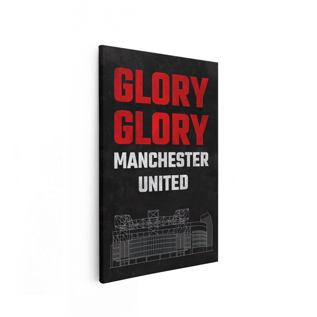 Canvas schilderij vooraanzicht Glory Glory Tekst Manchester United