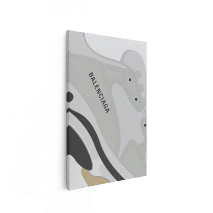 Canvas schilderij vooraanzicht Witte Balenciaga Schoen