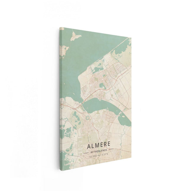 Canvas schilderij vooraanzicht Stadskaart Almere