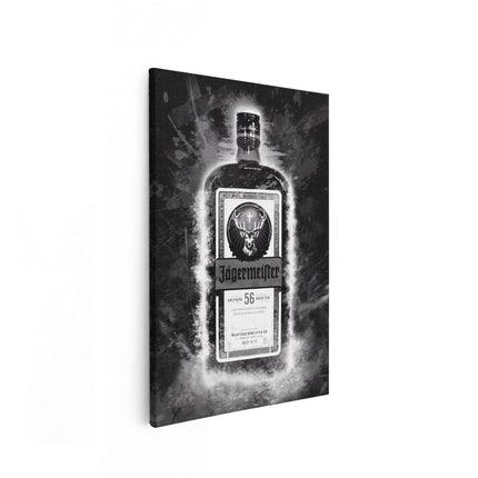 Canvas schilderij vooraanzicht Drankfles Jägermeister
