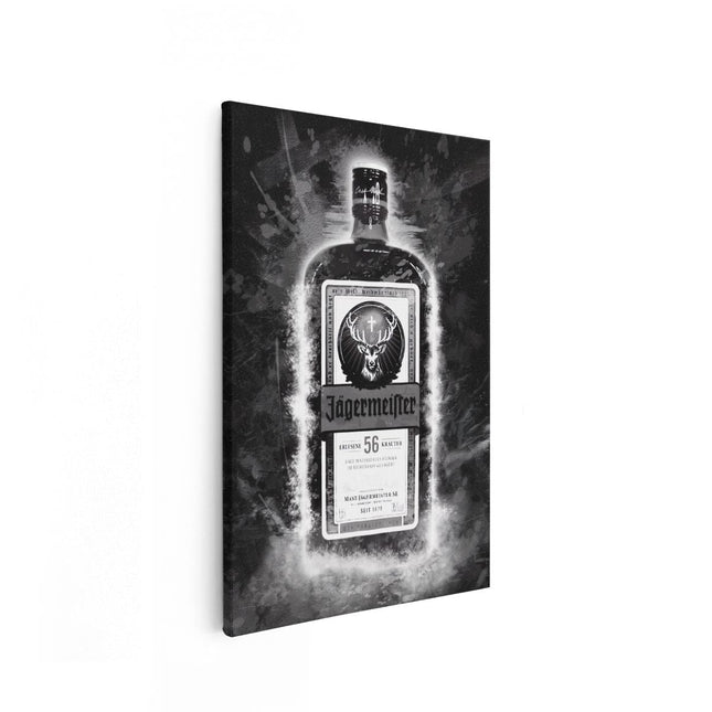 Canvas schilderij vooraanzicht Drankfles Jägermeister
