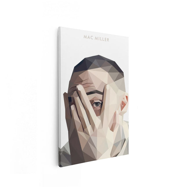 Canvas schilderij vooraanzicht Mac Miller in Geometrische Vormen