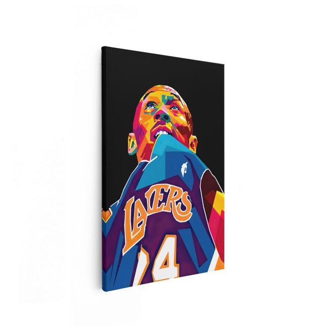 Canvas schilderij vooraanzicht Kobe Bryant bij de Lakers