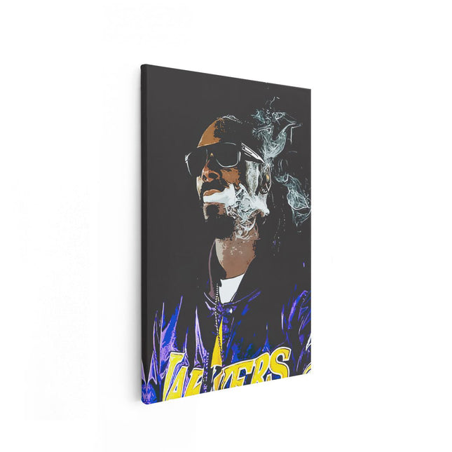 Canvas schilderij vooraanzicht Snoop Dogg aan het Roken
