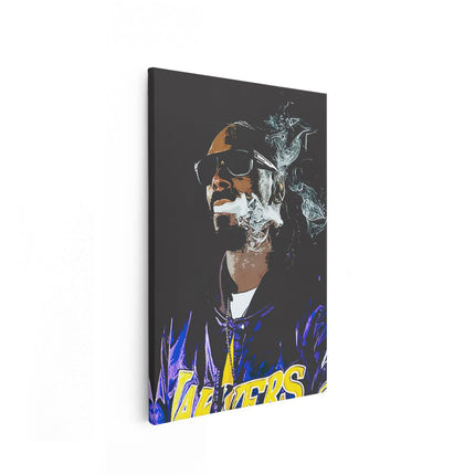 Canvas schilderij vooraanzicht Snoop Dogg aan het Roken