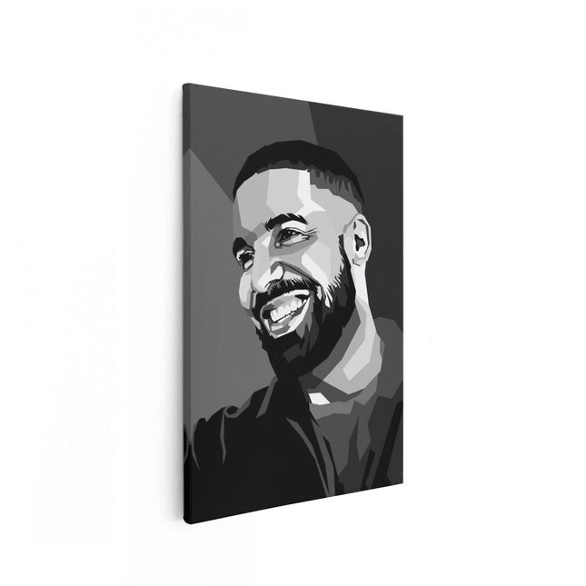 Canvas schilderij vooraanzicht Drake in het Zwart Wit