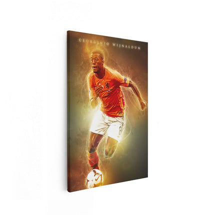 Canvas schilderij vooraanzicht Voetbalspeler Georginio Wijnaldum bij Oranje