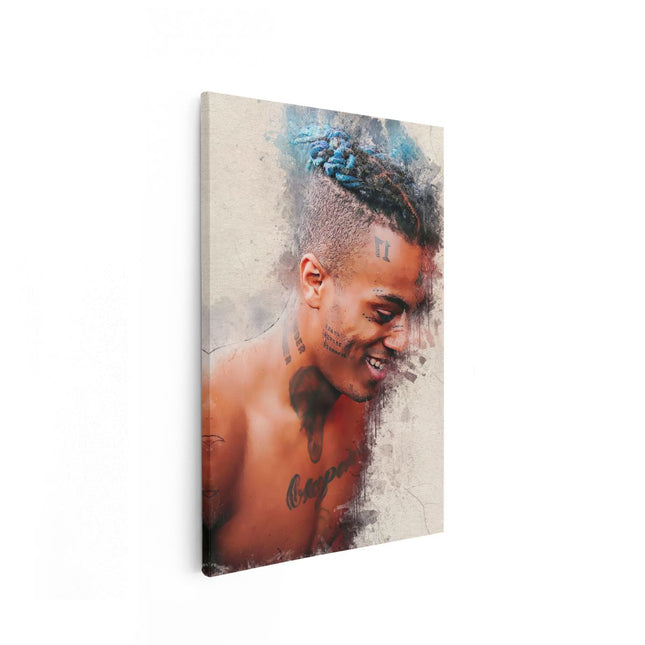 Canvas schilderij vooraanzicht XXXTentacion op Olieverf