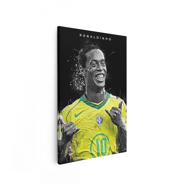Canvas schilderij vooraanzicht Ronaldinho bij het Brazilliaans Elftal