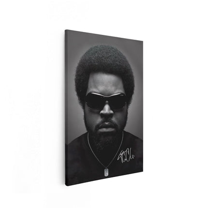 Canvas schilderij vooraanzicht Ice Cube in het Zwart Wit