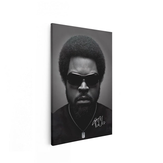 Canvas schilderij vooraanzicht Ice Cube in het Zwart Wit