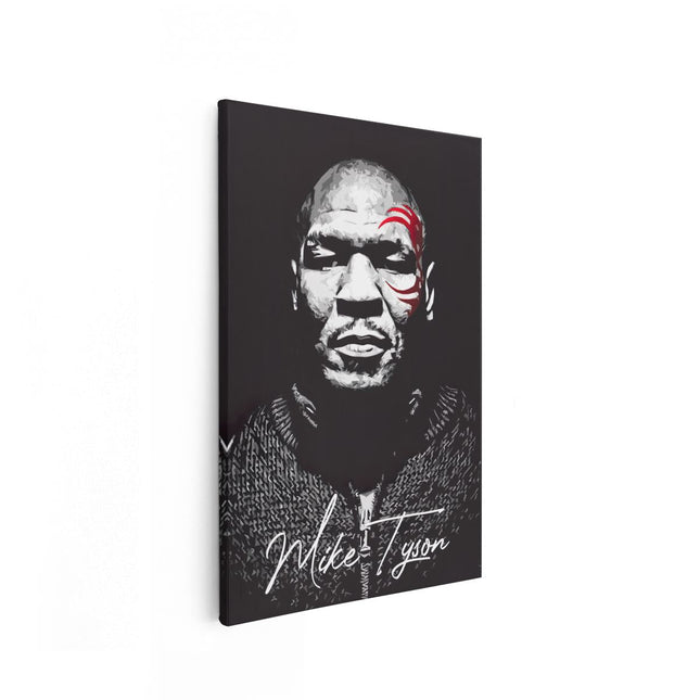 Canvas schilderij vooraanzicht Mike Tyson met zijn Rode Tattoo