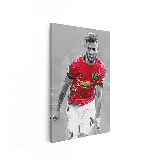 Canvas schilderij vooraanzicht Bruno Fernandes bij Manchester United