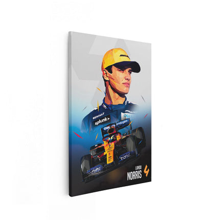 Canvas schilderij vooraanzicht Lando Norris bij McLaren F1