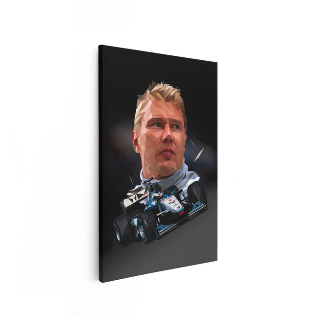 Canvas schilderij vooraanzicht Mika Häkkinen bij McLaren F1