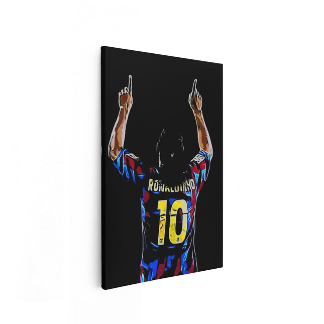Canvas schilderij vooraanzicht Ronaldinho bij FC Barcelona