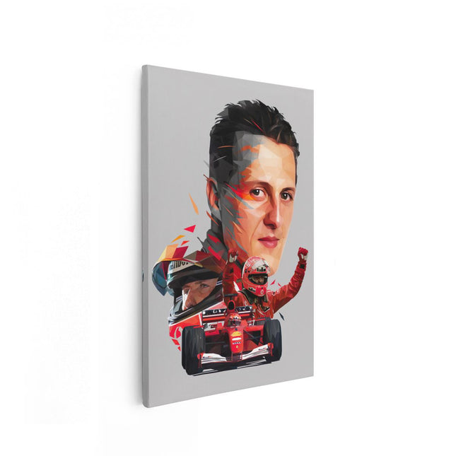 Canvas schilderij vooraanzicht Michael Schumacher bij Ferrari F1