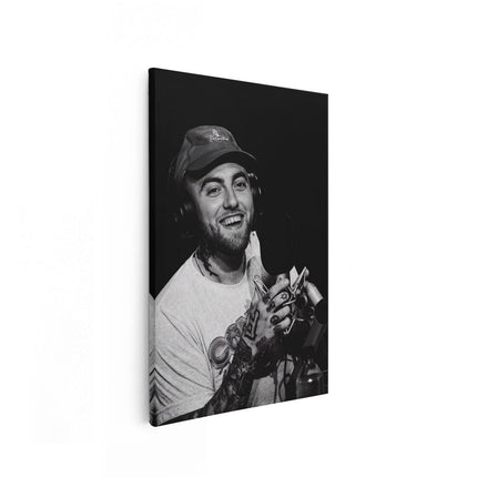 Canvas schilderij vooraanzicht Mac Miller in het Zwart Wit