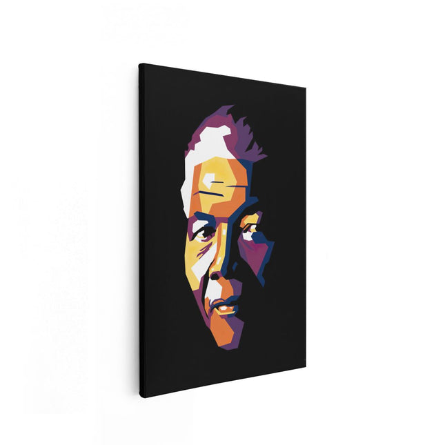 Canvas schilderij vooraanzicht Nelson Mandela in het Donker
