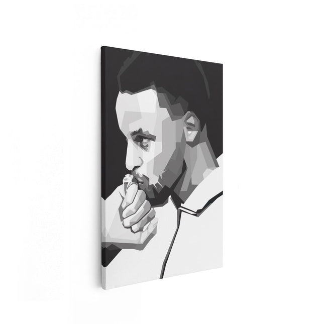Canvas schilderij vooraanzicht Stephen Curry in het Zwart Wit