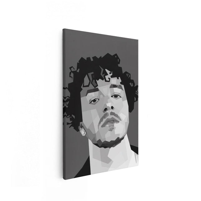 Canvas schilderij vooraanzicht Jack Harlow in het Zwart Wit