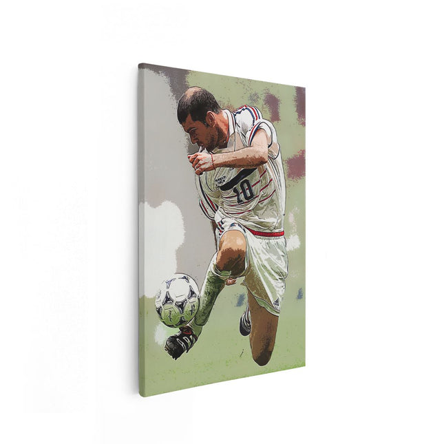 Canvas schilderij vooraanzicht Zinedine Zidane bij Frankrijk