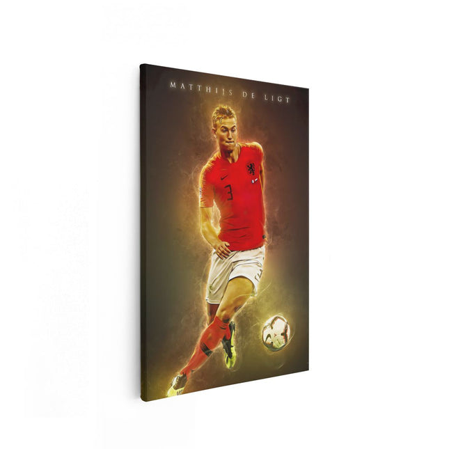 Canvas schilderij vooraanzicht Matthijs de Ligt bij het Nederlands Elftal