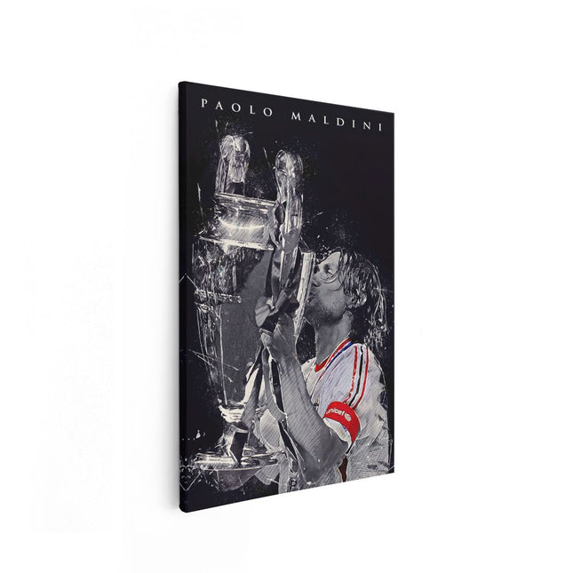 Canvas schilderij vooraanzicht Maldini bij AC Milan