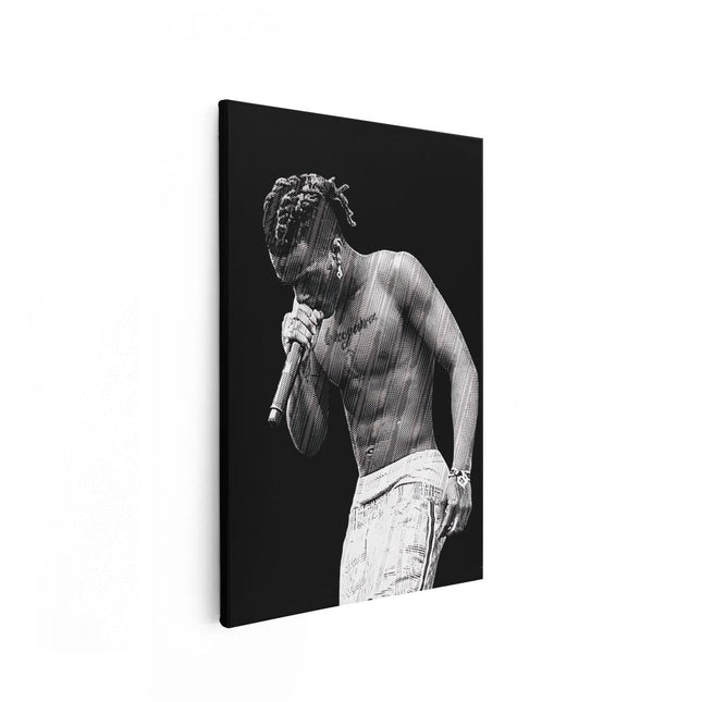 Canvas schilderij vooraanzicht XXXTentacion in het Zwart Wit