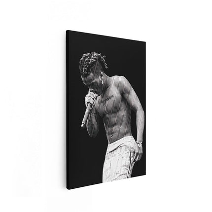 Canvas schilderij vooraanzicht XXXTentacion in het Zwart Wit