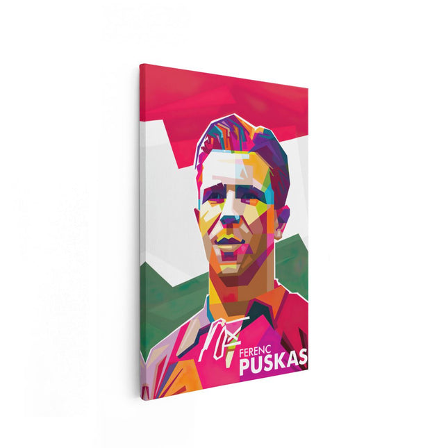 Canvas schilderij vooraanzicht Ferenc Puskas voor Hongarije