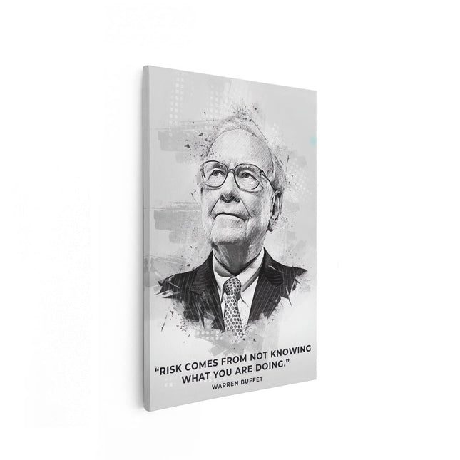 Canvas schilderij vooraanzicht Warren Buffett Quote - Motivatie