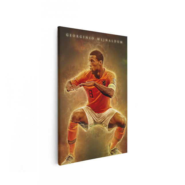 Canvas schilderij vooraanzicht Gini Wijnaldum bij het Nederlands Elftal