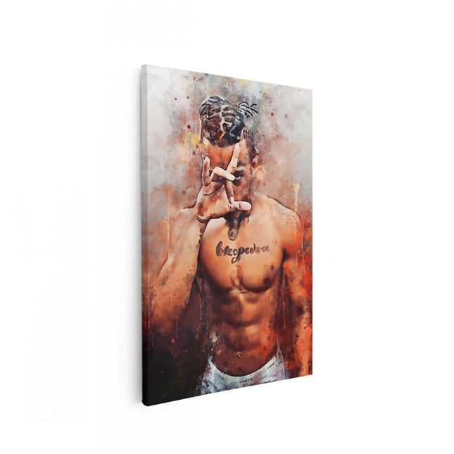 Canvas schilderij vooraanzicht XXXTentacion op Verf