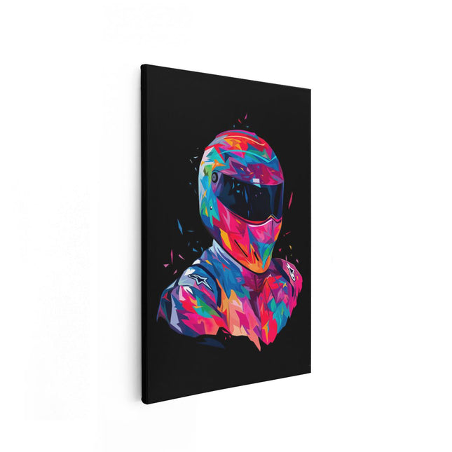 Canvas schilderij vooraanzicht Motorhelm in Abstracte Kleuren