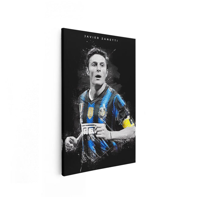 Canvas schilderij vooraanzicht Javier Zanetti bij FC Internazionale 