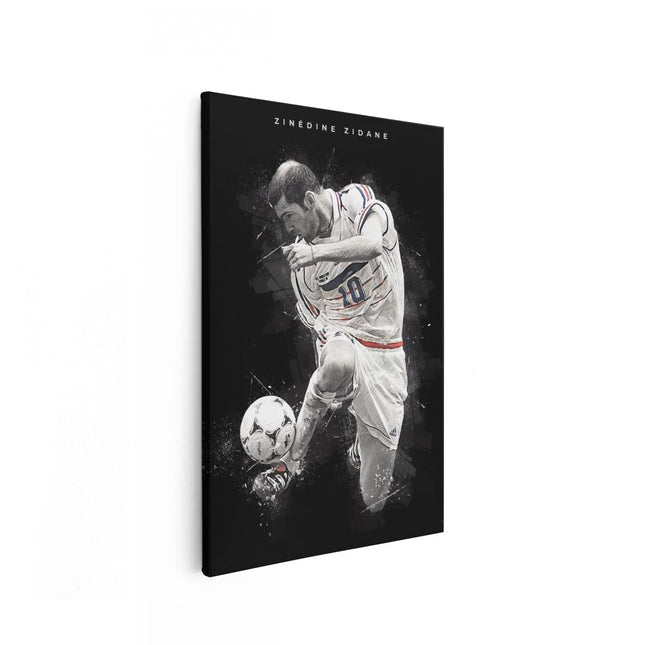 Canvas schilderij vooraanzicht Zinedine Zidane bij Frans Elftal