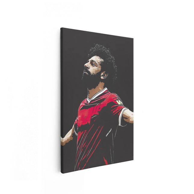Canvas schilderij vooraanzicht Mohamed Salah bij Liverpool