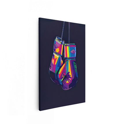 Canvas schilderij vooraanzicht Bokshandschoenen in Abstracte Kleuren