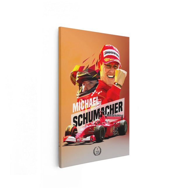 Canvas schilderij vooraanzicht Michael Schumacher bij Ferrari F1