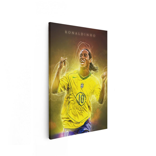 Canvas schilderij vooraanzicht Ronaldinho bij Brazilië