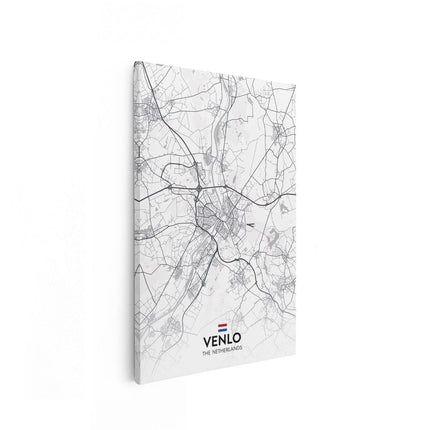 Canvas schilderij vooraanzicht Stadskaart Venlo in het Wit