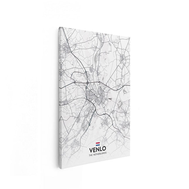 Canvas schilderij vooraanzicht Stadskaart Venlo in het Wit