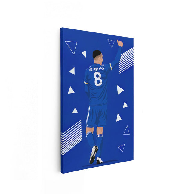 Canvas schilderij vooraanzicht Youri Tielemans bij Leicester City