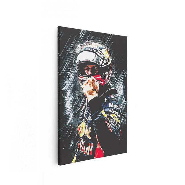 Canvas schilderij vooraanzicht Max Verstappen Juicht