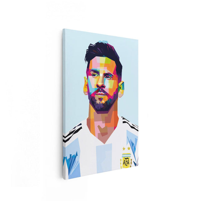 Canvas schilderij vooraanzicht Lionel Messi bij Argentinië in Abstract